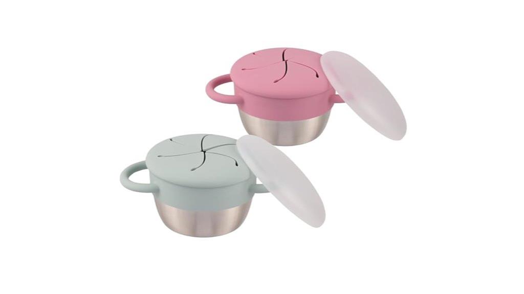 stainless snack cups duo