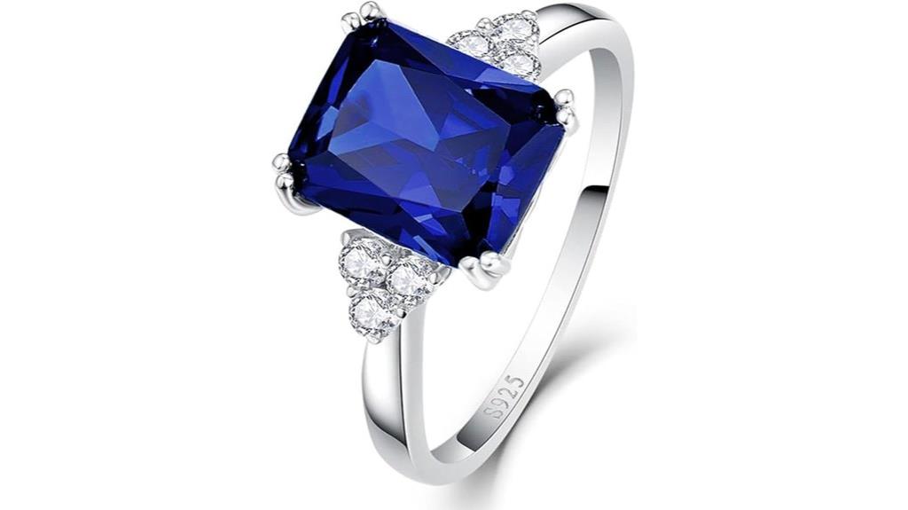 sterling silver gemstone ring