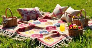 stylish cozy boho picnic blankets