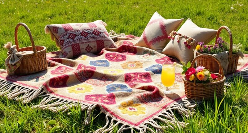 stylish cozy boho picnic blankets