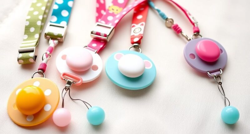 stylish functional pacifier clips
