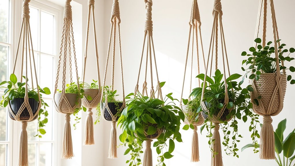stylish macram plant hangers