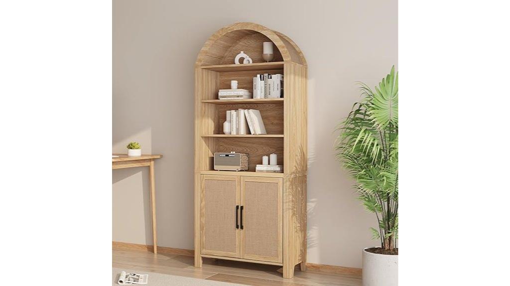 tall arched storage bookcase