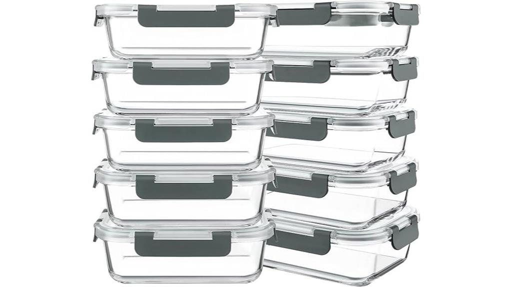 ten 30 oz glass containers