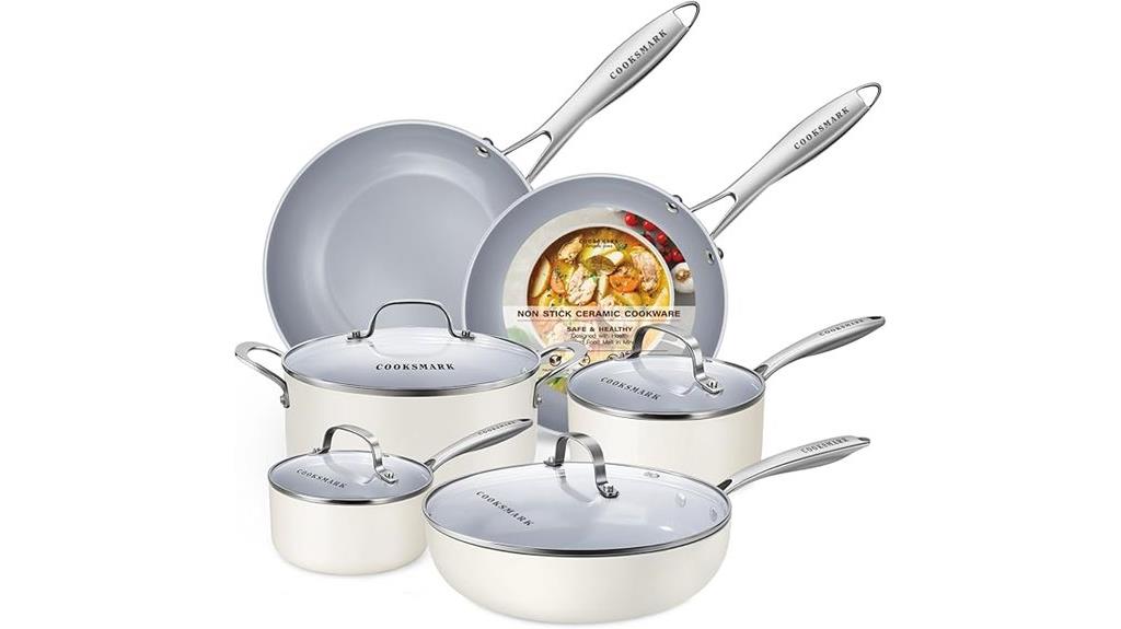 ten piece ceramic cookware