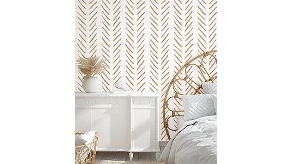 terracotta white chevron wallpaper