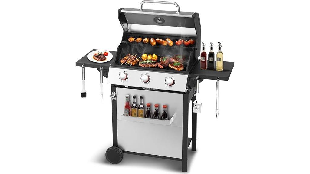 three burner propane grill