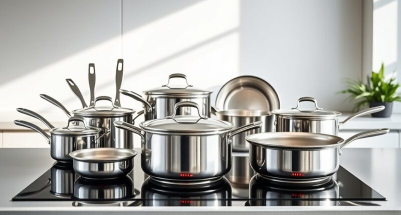 top induction stainless steel cookware