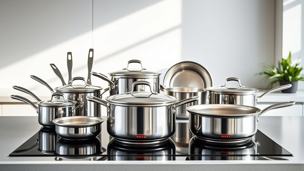 top induction stainless steel cookware