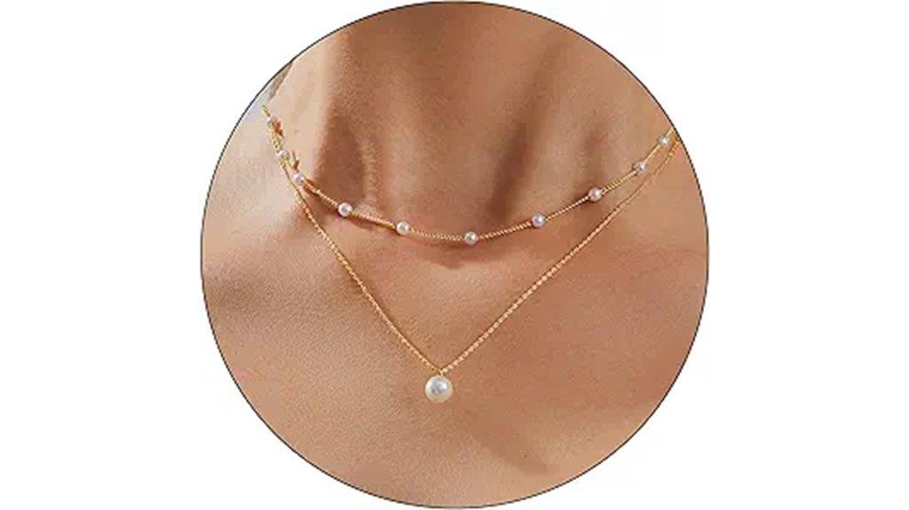 trendy gold pearl necklace