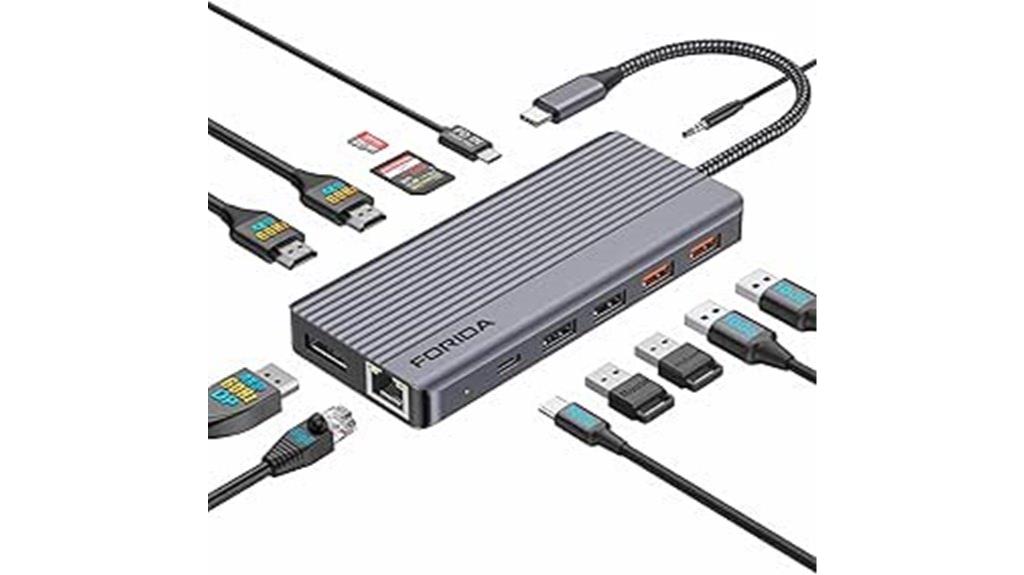 triple monitor usb c dock