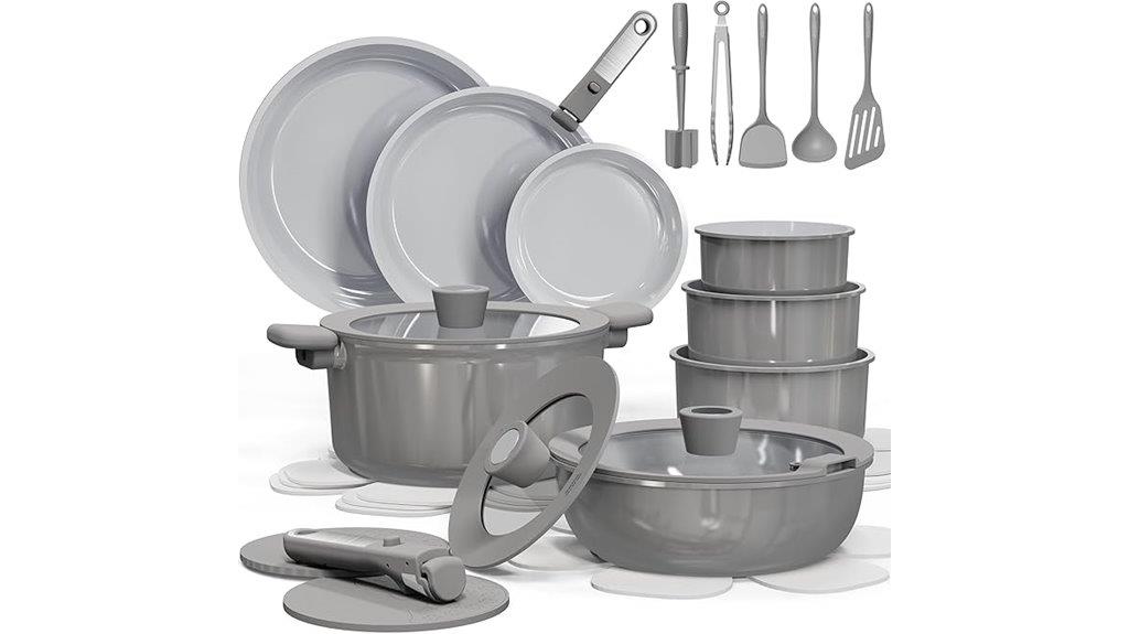 twenty seven piece ceramic cookware
