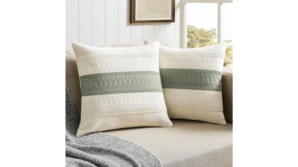 two cotton boho pillow covers