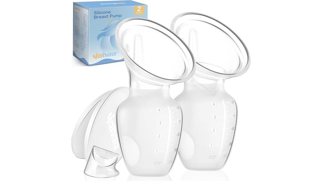 two manual breast pumps