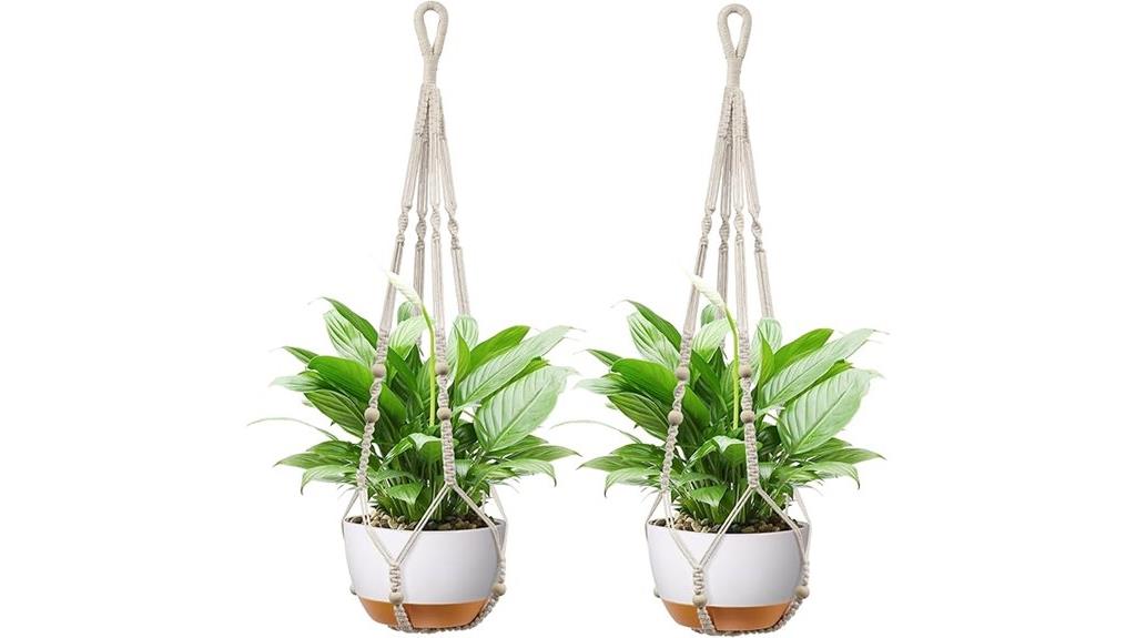 two pot macrame hangings