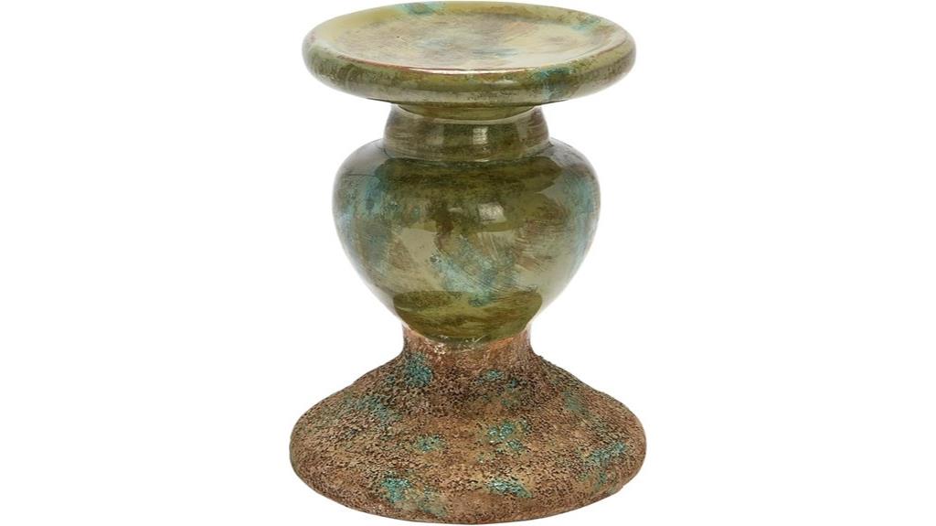 two tone terracotta candle holder