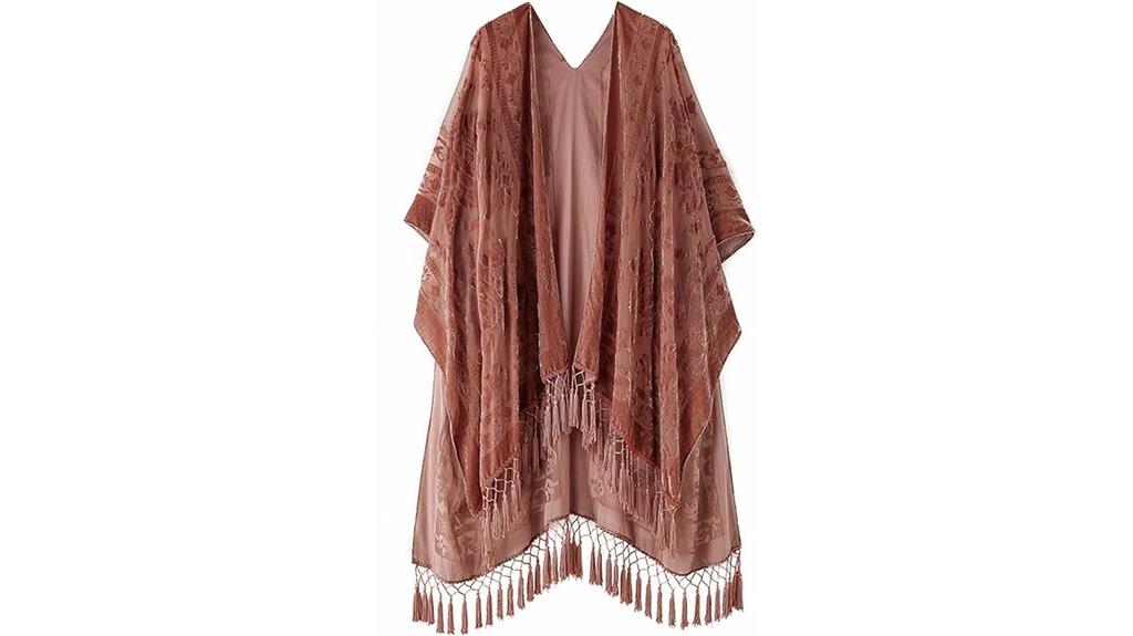 velvet long kimono cover