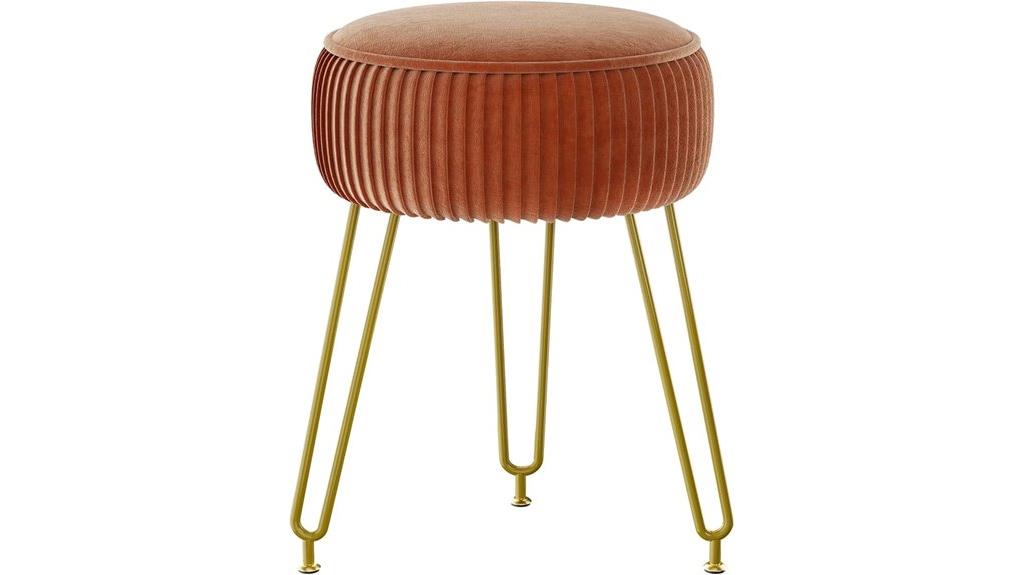 velvet round ottoman