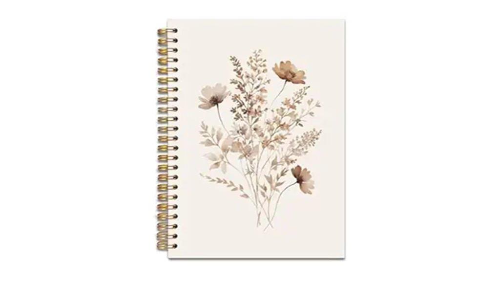 vintage floral boho notebook