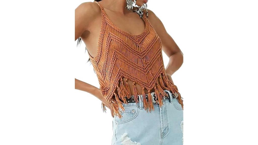 western tassel cami top