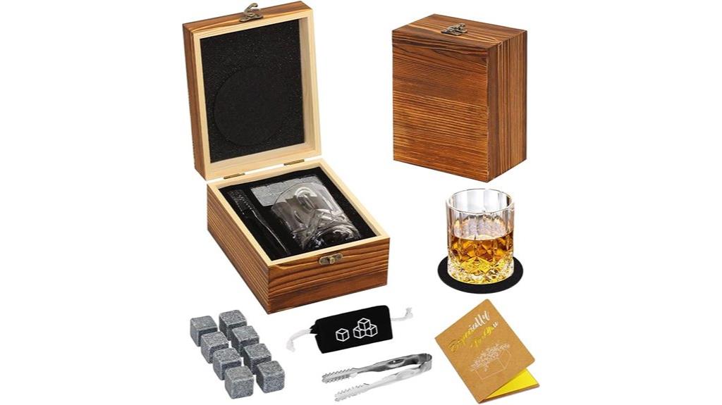 whiskey stones glass set