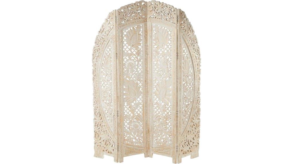 white wooden floral divider