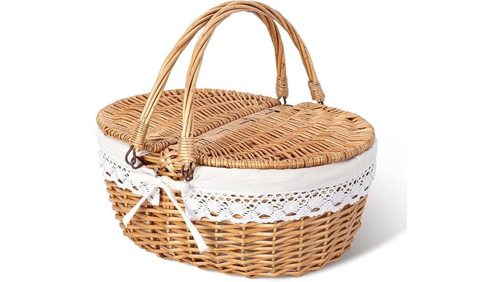 wicker basket with lid