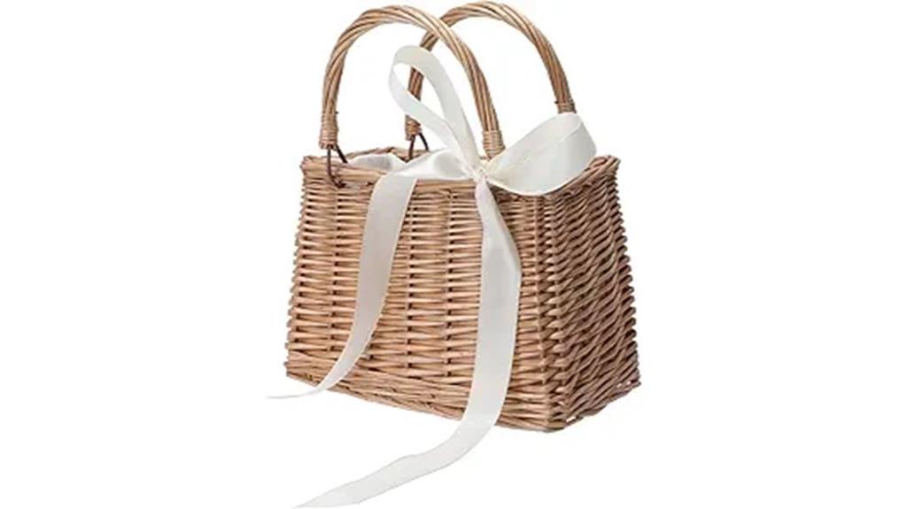 wicker handbag storage basket