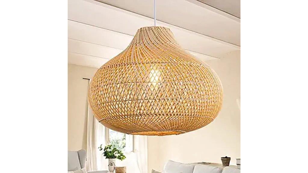 wicker rattan dining light