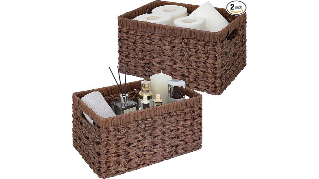 wicker shelf storage baskets