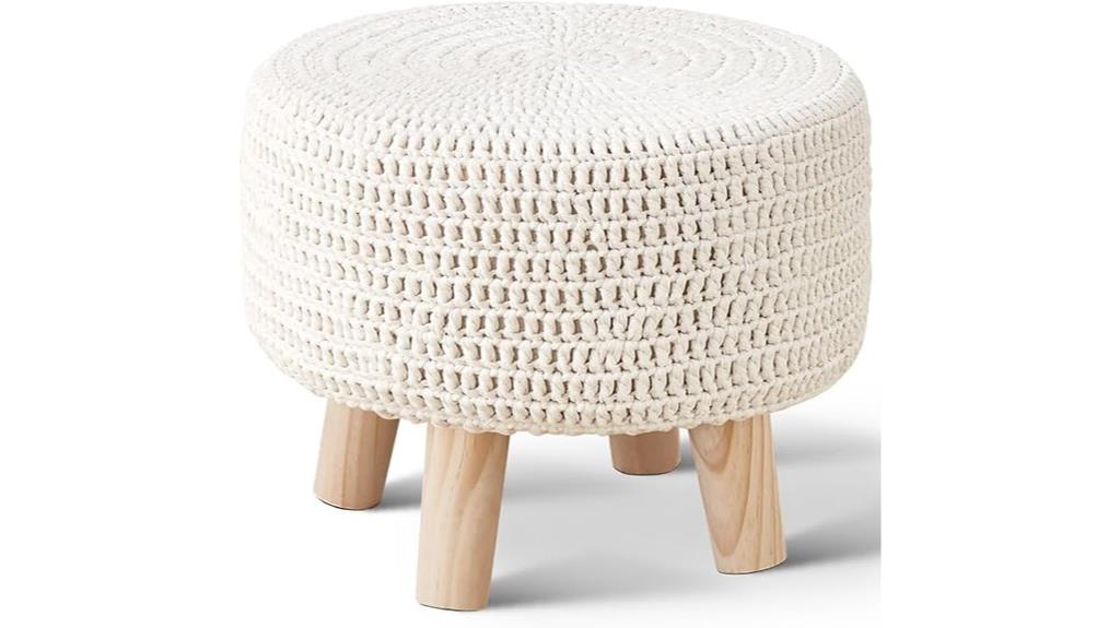 wimar s pouf ottoman with wood legs