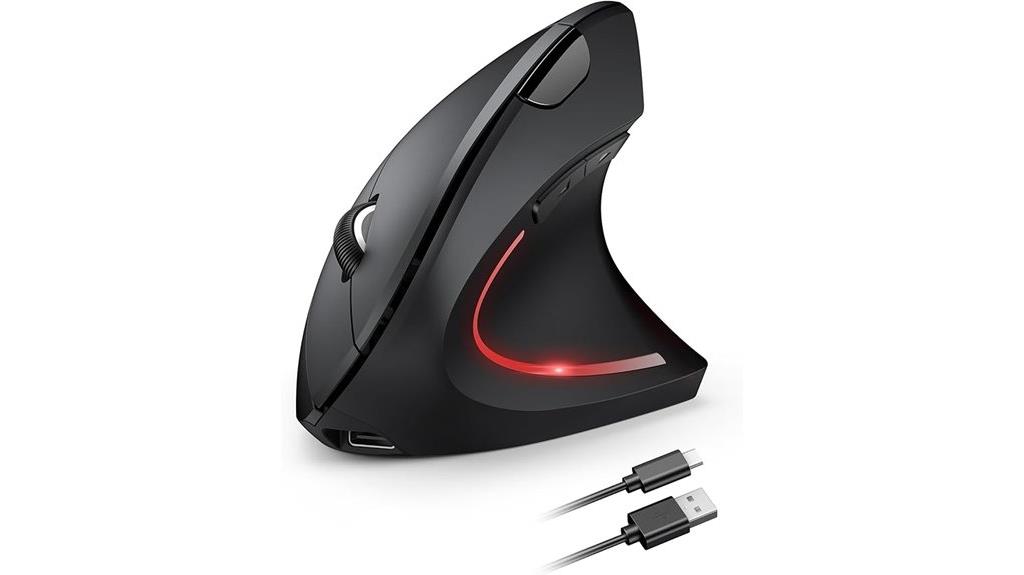 wireless ergonomic rechargeable mouse