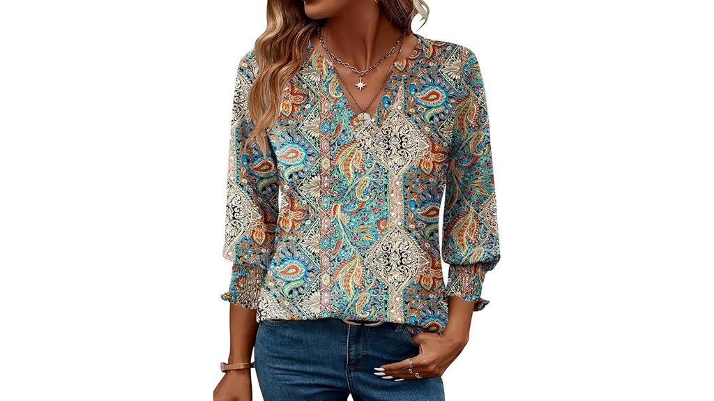 women s 3 4 sleeve blouses