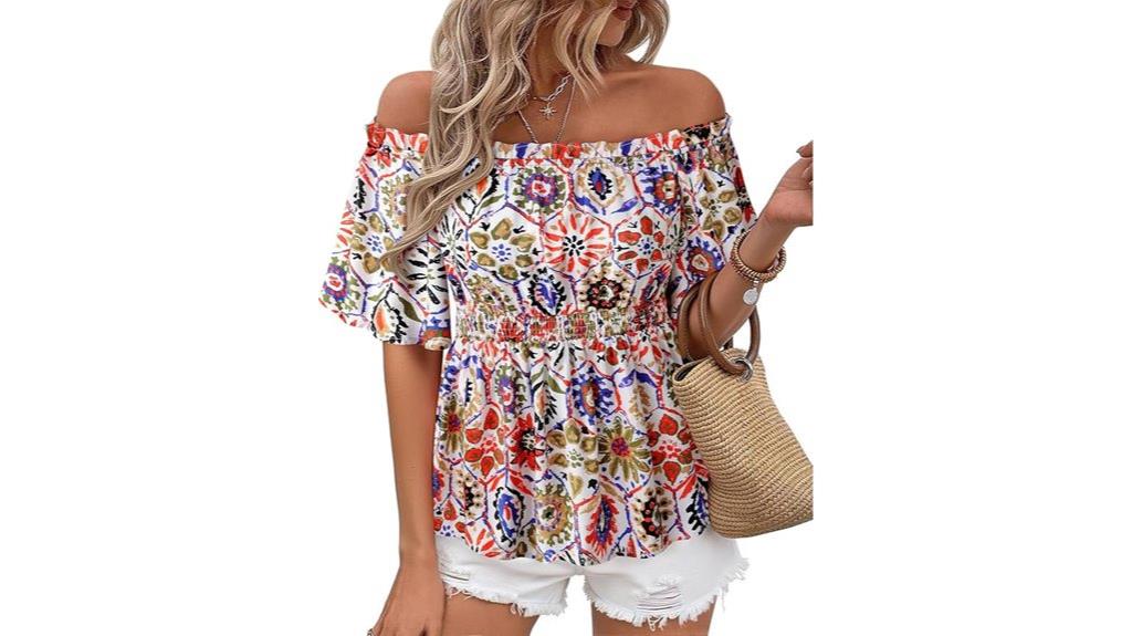 women s off shoulder chiffon blouse
