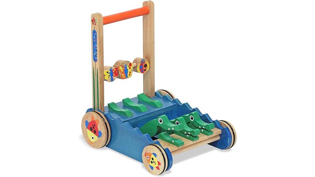 wooden alligator push toy