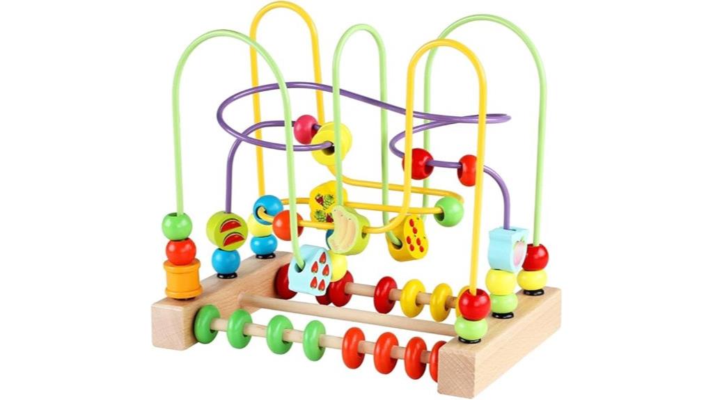 wooden bead maze toy