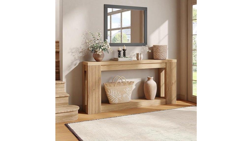 wooden console with storage