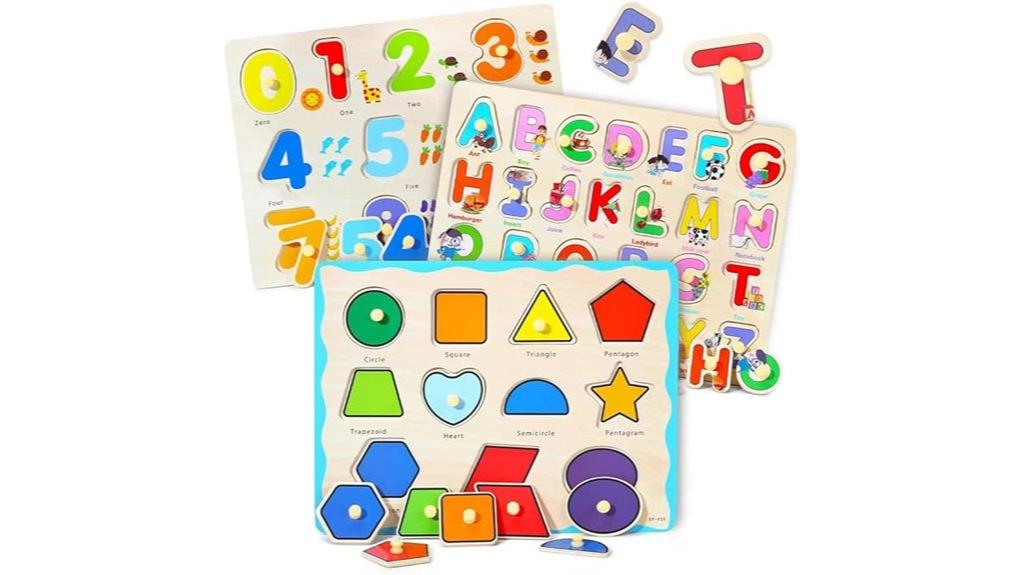 wooden educational toddler puzzles