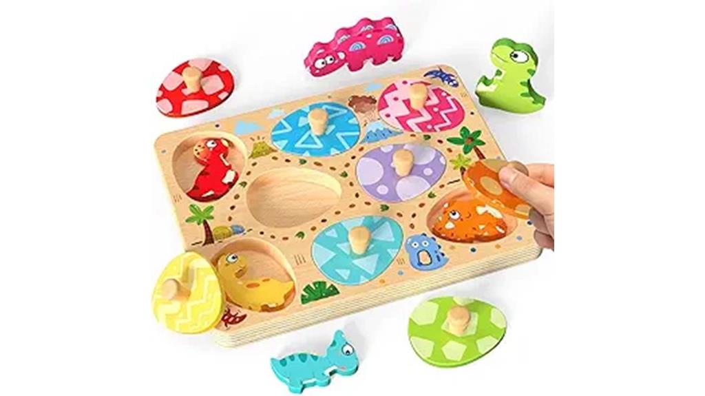 wooden toddler dinosaur puzzle