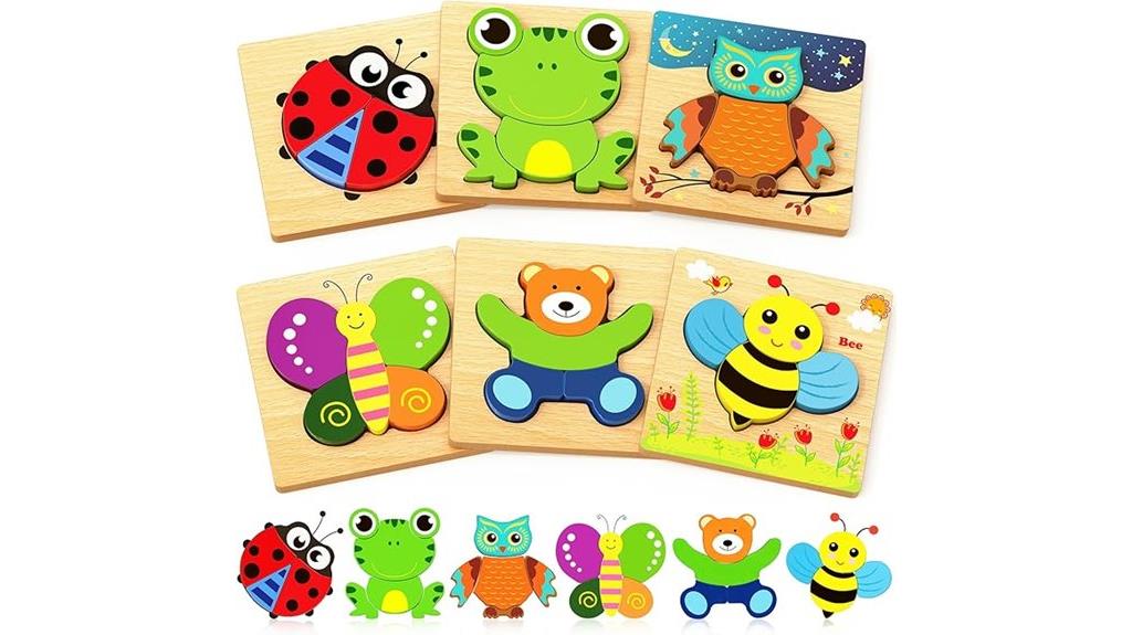 wooden toddler puzzle set