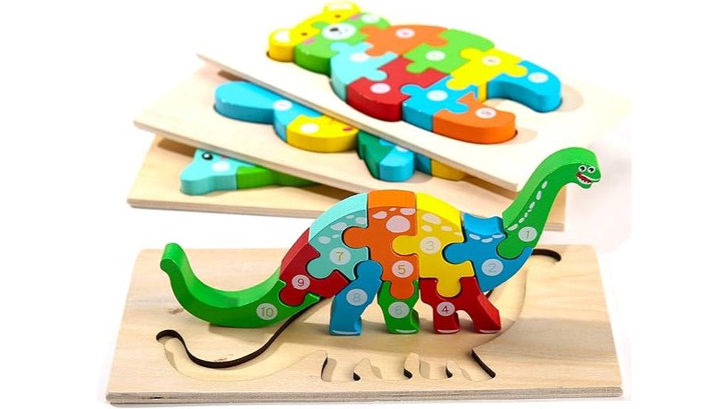 wooden toddler puzzle set