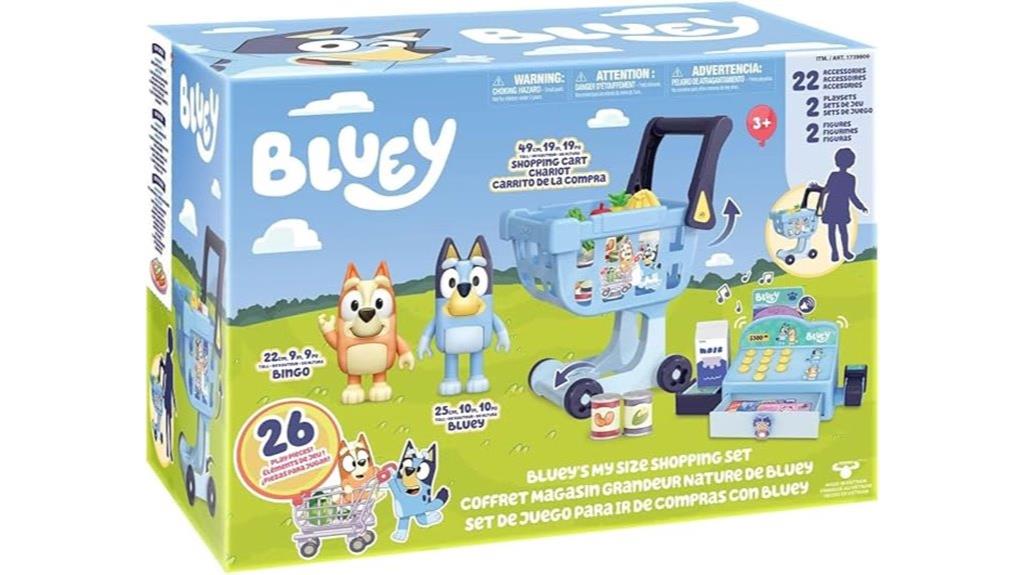 bluey themed kids shopping set