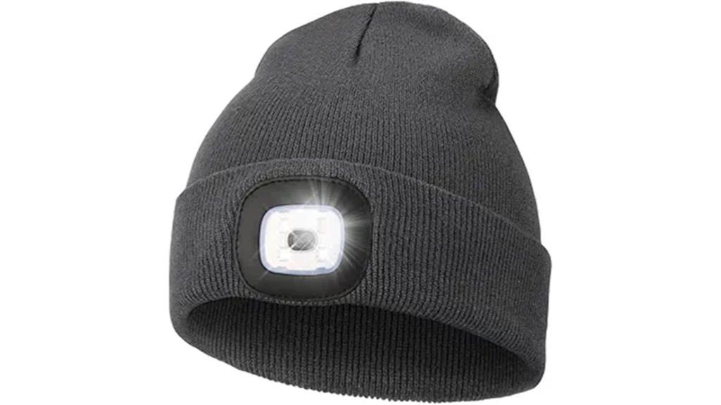 led beanie with rechargeable lamp