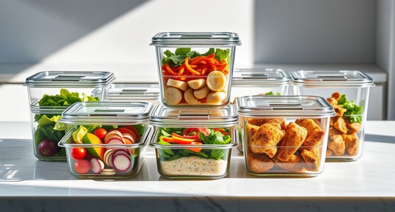 top glass meal storage