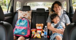 calm family travel setup