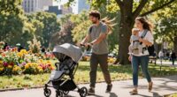 comparing strollers and babywearing