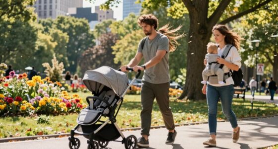 comparing strollers and babywearing