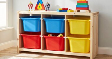 three bin toy storage system