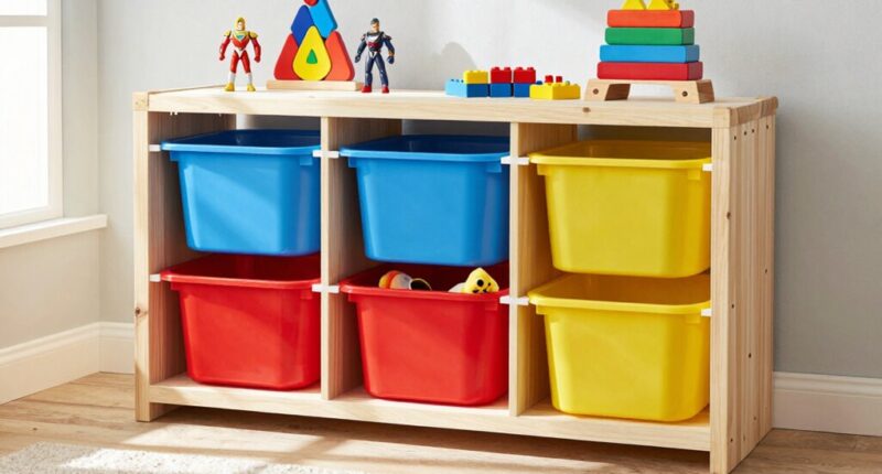 three bin toy storage system